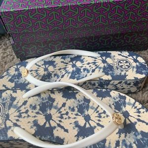 Tory Burch wedge flip flops